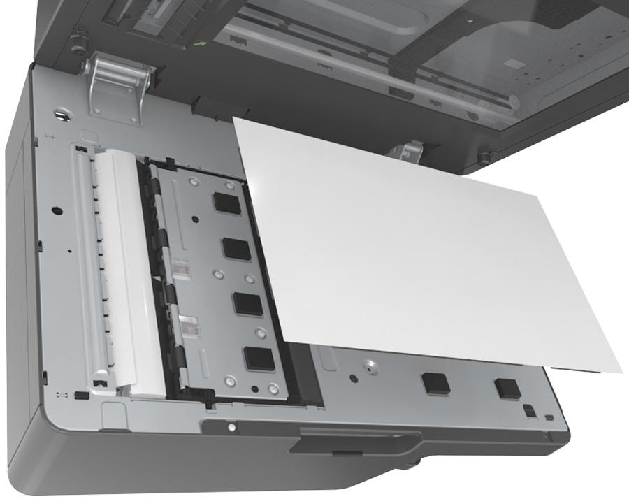 Manutenzione della stampante 250 Pulizia del vetro dello scanner Se si riscontrano problemi di qualità di stampa, quali striature su immagini copiate o sottoposte a scansione, pulire il vetro dello