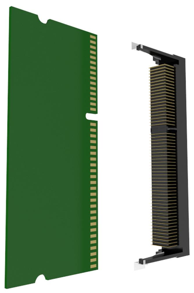 Impostazione della stampante aggiuntiva 33 3 Allineare la tacca (1) presente sulla scheda di memoria alla scanalatura (2) del connettore.