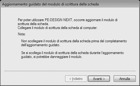 Una volta completata l installazione di PE-DESIGN NEXT, seguire la procedura riportata di seguito per aggiornare il modulo di scrittura schede per PE-DESIGN NEXT.