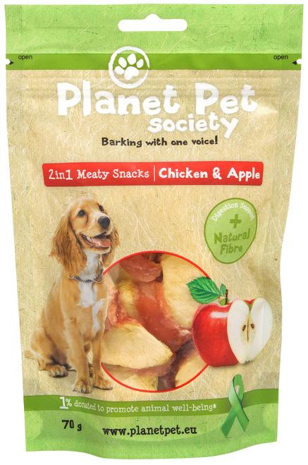 MELA Questo snack di Planet Pet Society unisce il gus pollo a quello del kiwi, ricca fonte di