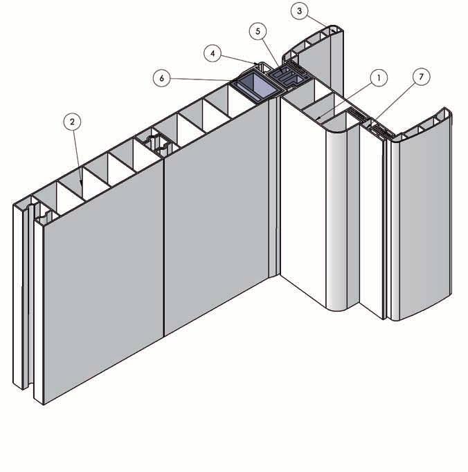 CoMPoSIZIone PoRta Battente 1. IMBOTTE 2. PANNELLO PRINCIPALE 3. COPRIFILO 4.