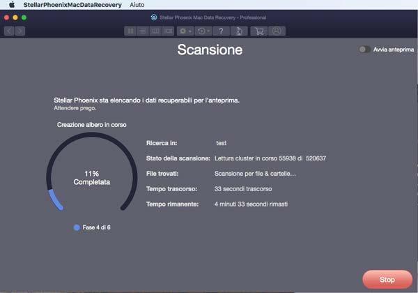 Una volta completata la procedura di scansione, appare una finestra di dialogo che mostra il numero di