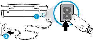 1 Connessione dell'alimentazione alla stampante 2 Connessione alla presa di corrente 2.