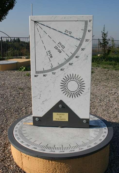 Il Plinto di Tolomeo E uno strumento che consentiva agli antichi astronomi il rilevamento della Latitudine, misurando l altezza del sole durante il suo transito in Meridiano.