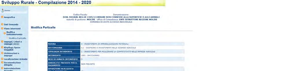 57-87 riportata in figura, in cui le particelle associate al sottointervento selezionato sono