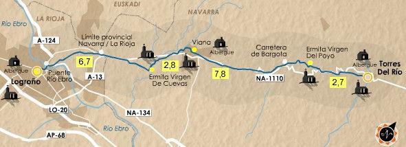 7 Torres del Rio - Logroño / km 20 Con la tappa di oggi si abbandona la regione della Navarra per entrare nel territorio della Rioja, terra del pane e del vino come venne descritta nel Codex