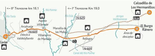 18 El Burgo Ranero - León / km 37,1 Alba sulla zona paludosa Potrebbe essere saggio dividere questa tappa in due parti facendo sosta a Mansillas de las Mulas (19,0 Km) e riservare la seconda parte