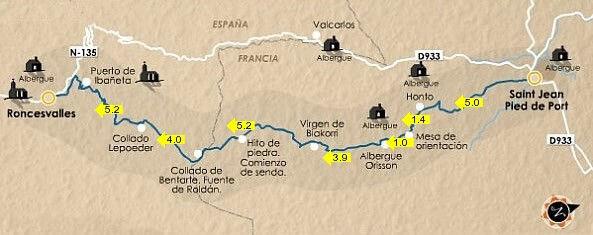 1 St. Jean Pied de Port - Roncisvalle / km 25,7 Saint Jean Pied de Port è diventata ormai il punto di partenza classico del cammino francese in alternativa a Roncesvalles.