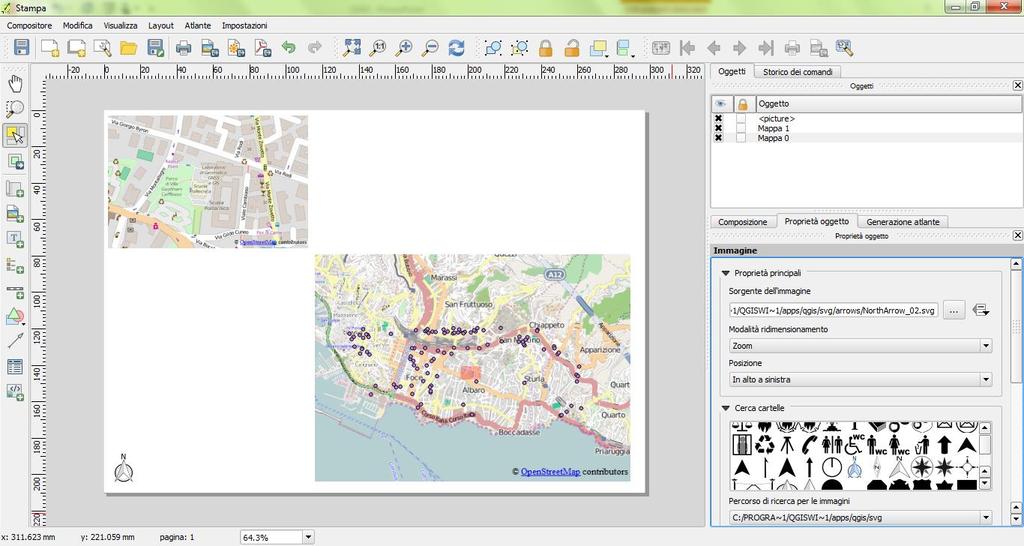 STAMPE (11) Aggiunta della della freccia del Nord: Layout Add image Disegnare area