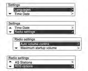 140 Sistema Infotainment premere il pulsante MENU-TUNE. Sarà così avviato l aggiornamento dell elenco delle trasmissioni FM/AMDAB.