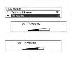 Sistema Infotainment 143 Il volume minimo degli annunci sul traffico può essere alzato o abbassato rispetto al normale volume audio.