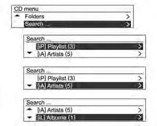 Per i dischi MP3 [WMA], girare la manopola di regolazione MENU- TUNE dal menu del CD per passare all oggetto desiderato e quindi premere il pulsante