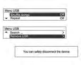 Se il dispositivo di memoria USB da utilizzare è già collegato, premere ripetutamente il pulsante CD/AUX per selezionare il lettore USB.