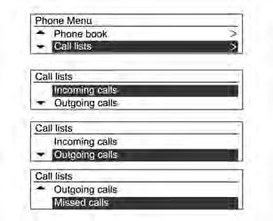 188 Sistema Infotainment Menu telefono Elenco chiamate Controllare, utilizzare o cancellare i contatti.
