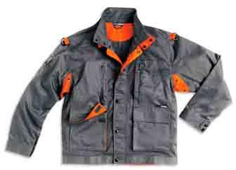 0GA peso tessuto: 35 gr/m² colore: grigio - arancio - chiusura centrale con cerniera e bottone - passanti in vita per cintura - tasche principali e tasca