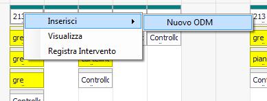 b) Modificare / registrare Premendo con il tasto destro del mouse su un elemento, si visualizza un piccolo menù di contesto che permette di creare un nuovo ordine di manutenzione, di visualizzare o