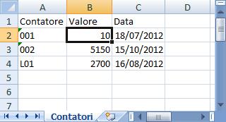 Nella colonna Delta viene calcolata la differenza tra il valore dell ultima lettura inserita e il valore di quella nuova; cliccando su Carica Letture è inoltre possibile visualizzare le ultime 5