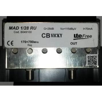 AMPLIFICATORI TERRESTRE da Palo Codice: CBDB049003 Amplificatore da palo 28dB x Logaritmica # 8,62 Codice: CBDB049004 Amplificatore da palo 18dB 1 ingr.