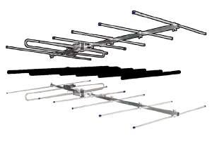 guadagno 8,5 db frequenza 174 790 MHz banda III UHF canali 5 60 N elementi 16