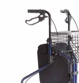 11cm Rollator pieghevole in acciaio verniciato 3 ruote - Completo di cestino,