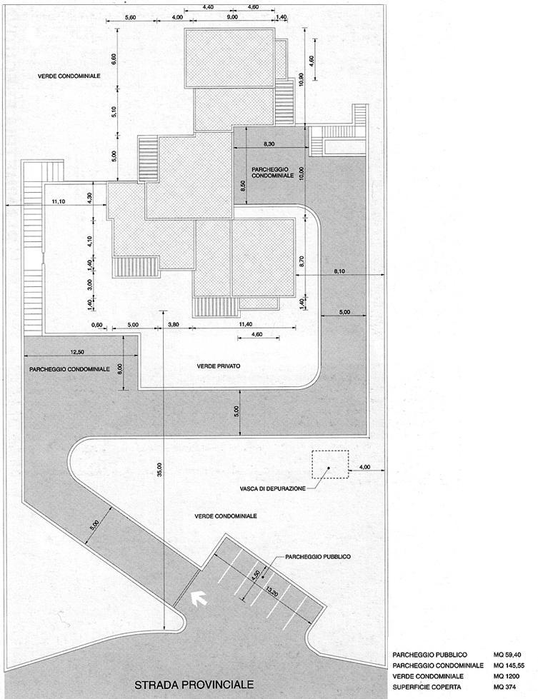 PLANIMETRIA DI VERIFICA DEGLI STANDARDS La planimetria di verifica degli standards contiene indicazioni relative alla destinazione d uso degli spazi privati e pubblici, con le relative dimensioni,