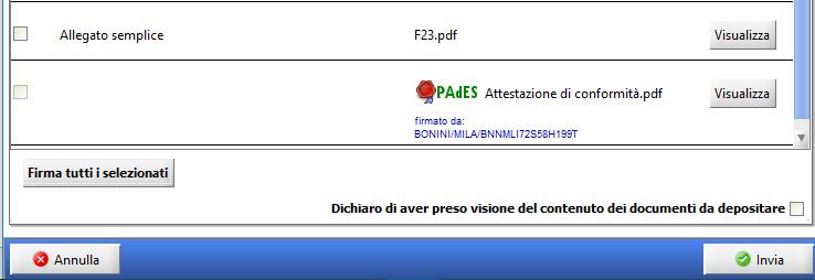 questo punto le coccarde rosse ci indicano gli atti e gli allegati che sono