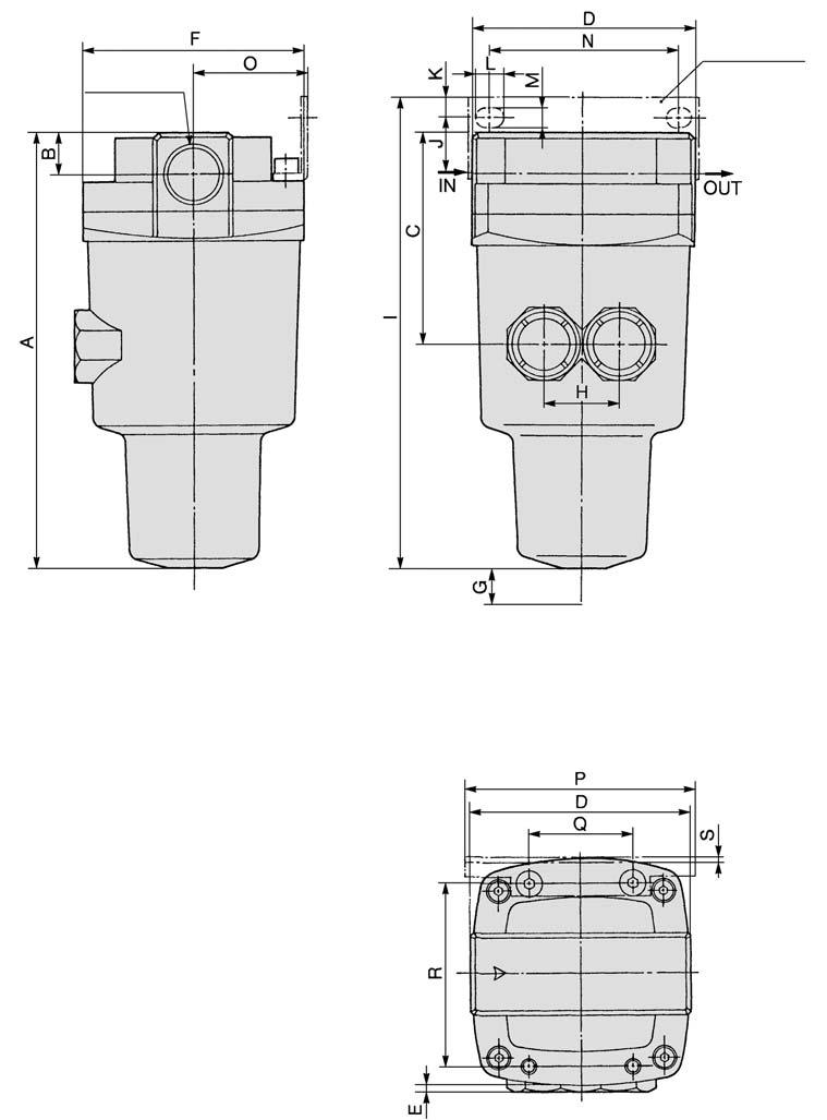 Serie AME Dimensioni AME50/850 2 x misura attacco Squadretta (accessorio) Spazio per manutenzione Attacco A AME50 AME850 1, 11 2 1 1 2, 2 21 403 B