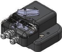 escluso gruppo disgiuntore + scheda S0-25 con microinterruttori di posizione pala + magnete a interruzione alimentabile a 24 V DC o 48 V DC + carter e viti Meccanismo manuale