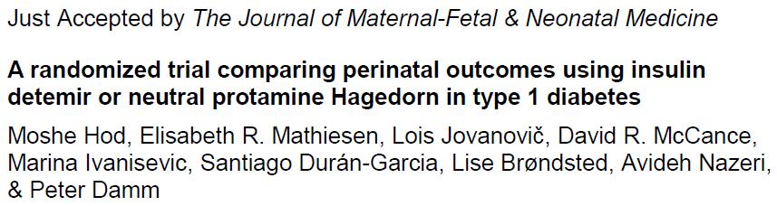 DETEMIR IN PREGNANCY STUDY GROUP April 2013 Esito gravidanza valutato con outcome composito (SGA o LGA, Pre- termine, AborNvità, Mortalità Perinatale o Neonatale, Malformazioni