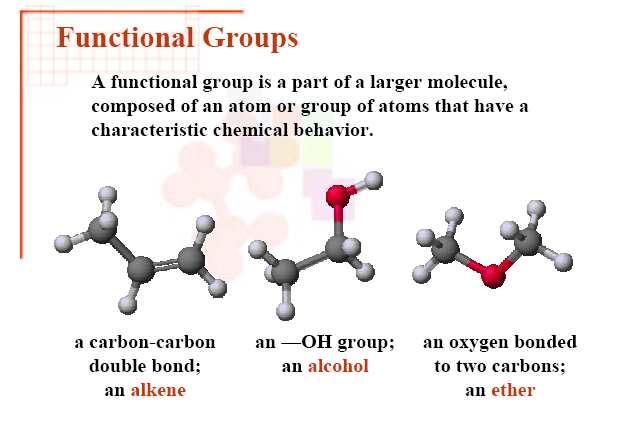 I Gruppi Funzionali sono dei gruppi di atomi con proprietà chimiche tipiche che