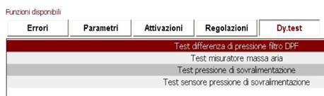 CONTROLLO PRESSIONE DIFFERENZIALE FILTRO PARTICOLATO, TEST MISURATORE MASSA ARIA, TEST CONTROLLO SISTEMA EGR, e tantissimi altri test.