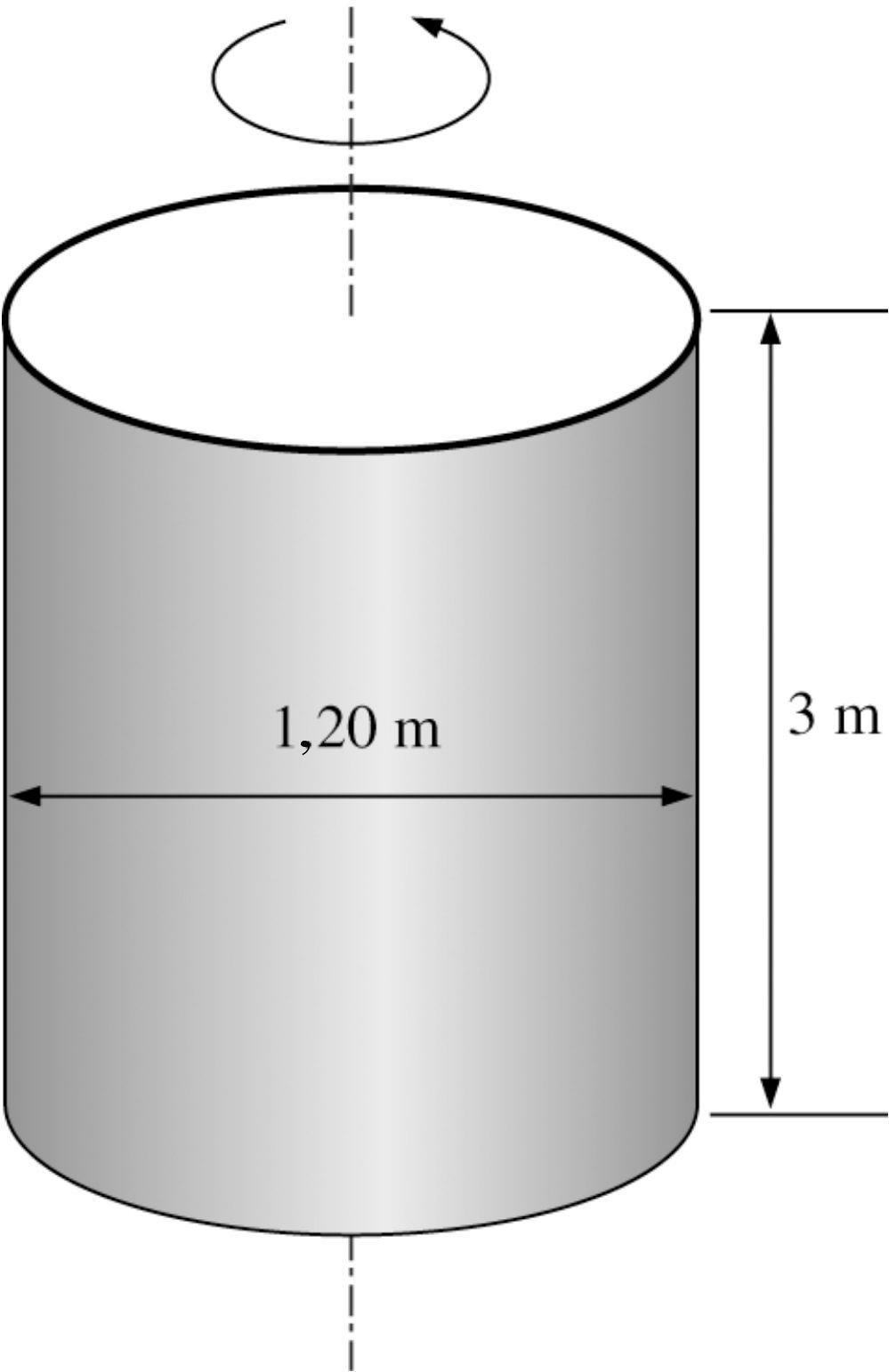 3.84 Un tubo ad U con interasse di 25 cm, contenente alcool per un altezza di 20 cm, viene posto in rotazione attorno al ramo di sinistra a 4,2 rad/s.