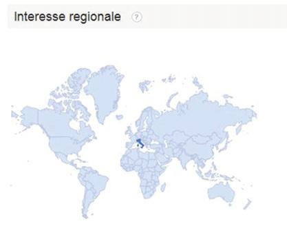 Una lista delle ricerche più eseguite La mappa