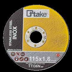 230x2,0x22,23 Taglio 4,69 3,00 AB2220020423025 230x2,5x22,23 Taglio 4,69 3,00 AB2120020411532 115x3,2x22,23 Taglio 2,04 1,15 Mole abrasive piane e a centro depresso da taglio e sbavo, per