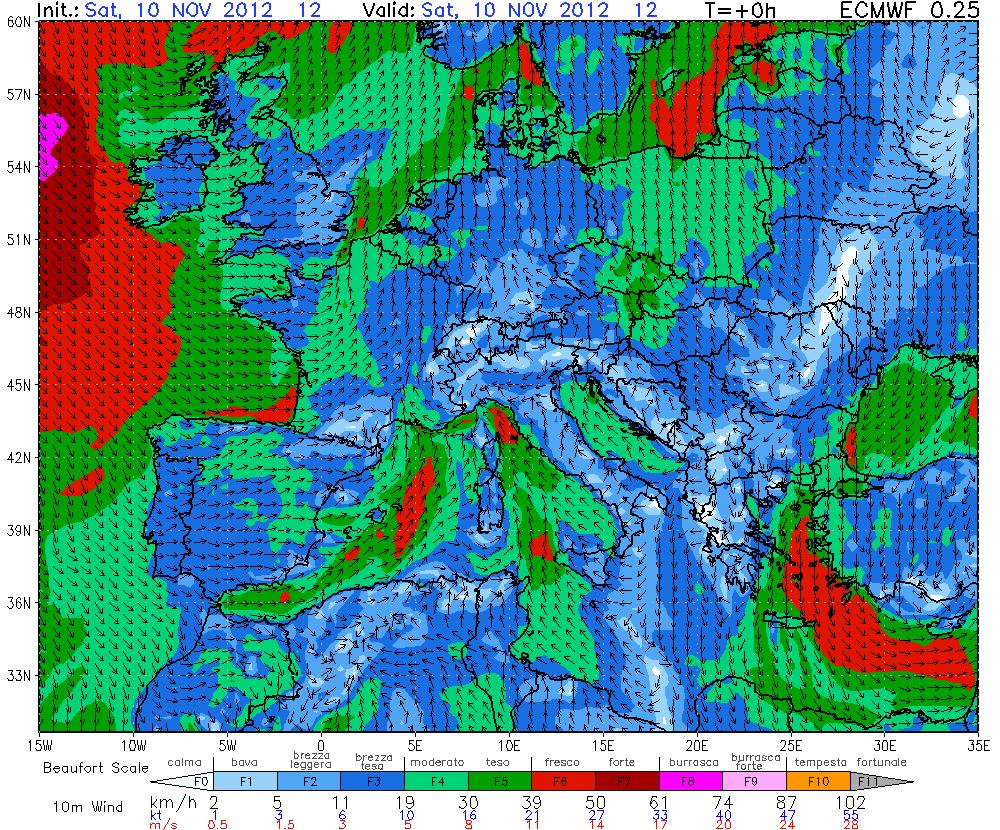 Leone (1006-1008 hpa) e l altro sul nord Africa (1008-1010 hpa).