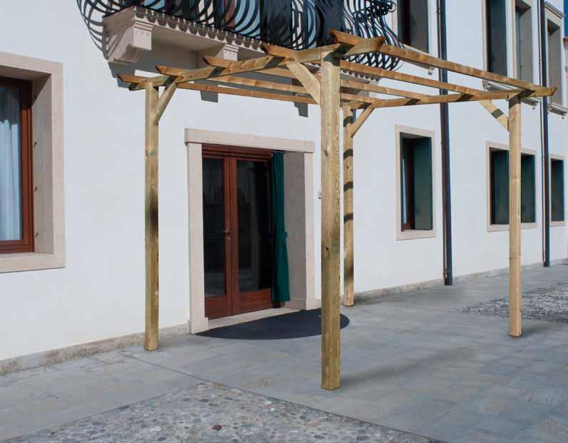 sintra Pergola in legno di pino impregnato in autoclave colore naturale. 4 pali d appoggio 90x90 mm pali sostegno 45x90 mm, 45x70 mm Autoclave wood treating natural colour.