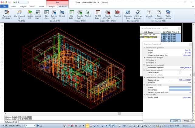 Esempio applicativo Si riporta un esempio di uno scenario complesso d incendio, realizzato con CPI win FSE, che avrebbe potuto essere realizzato con molte difficoltà utilizzando i metodi di input di