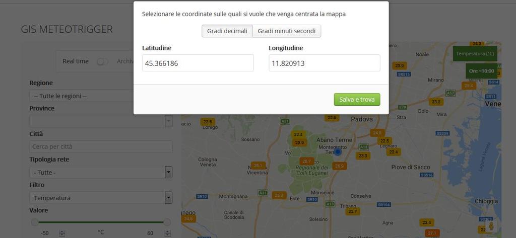 Ad ogni accesso, per prima cosa, il sistema ricercherà automaticamente informazioni sulla geolocalizzazione dell utente (fornita dal browser del PC o dal GPS del dispositivo mobile) in modo da