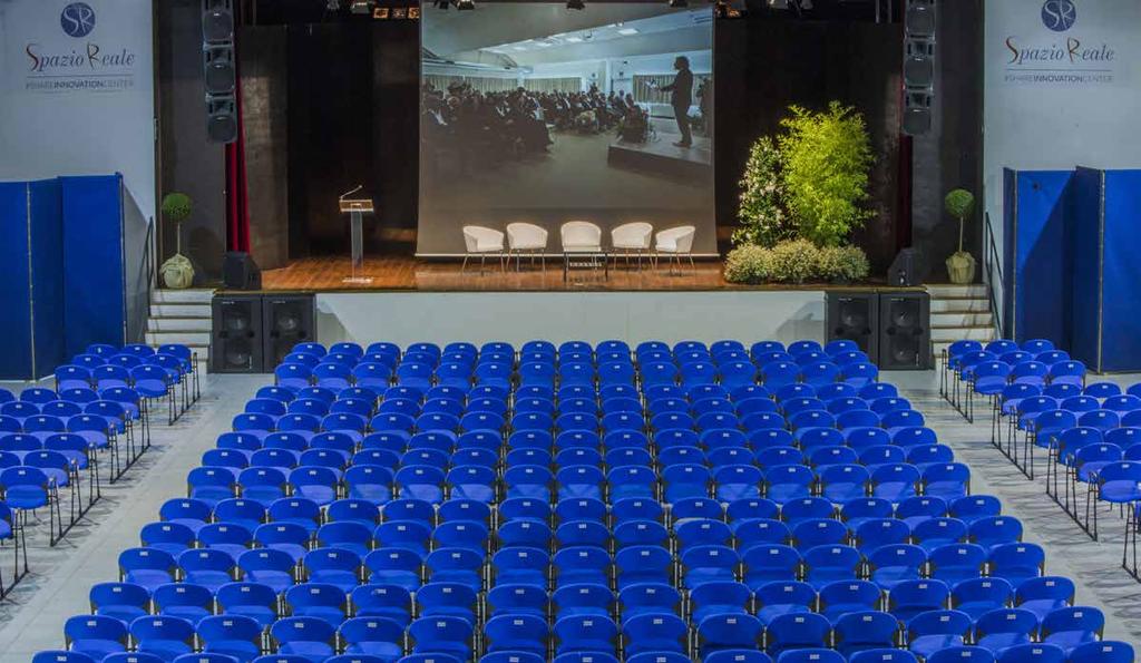 CONVENTION EXHIBITION MOSTRE FIERE SPETTACOLI EVENTI SPECIALI MAIN HALL Larghezza: m 24,5 Lunghezza: m 34,8 Altezza: m 7,0-7,8 Area: mq 852,6 Posti a sedere a teatro: 999 Palcoscenico Lunghezza: m