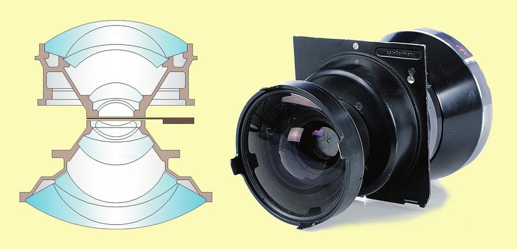 UNITÀ T1 PRINCIPI E STRUMENTI DELLA FOTOGRAMMETRIA formato immagine: 230 mm # 230 mm (iù di 60 volte il comune formato 24 # 36 mm); automatismo er aertura e chiusura dell otturatore: si tratta di un