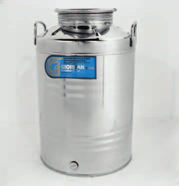 OLIO & VINO 2000 CONTENITORE PER OLIO IN ACCIAIO INOX tappo a vite e predisposto per rubinetto 1/2 - lt.15 2001 CONTENITORE PER OLIO IN ACCIAIO INOX tappo a vite e predisposto per rubinetto 1/2 - lt.