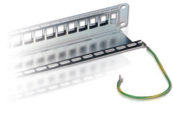 60130 La serie SHIELD è composta da due versioni di patch panel vuoti metallici di colore grigio e nero.