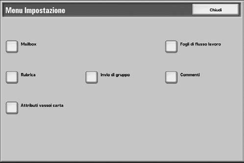 2. Carta e altri supporti Modifica/Verifica delle impostazioni dei vassoi dalla schermata Tutti i servizi NOTA: Le schermate dell'interfaccia utente (IU) riportate nella presente guida sono