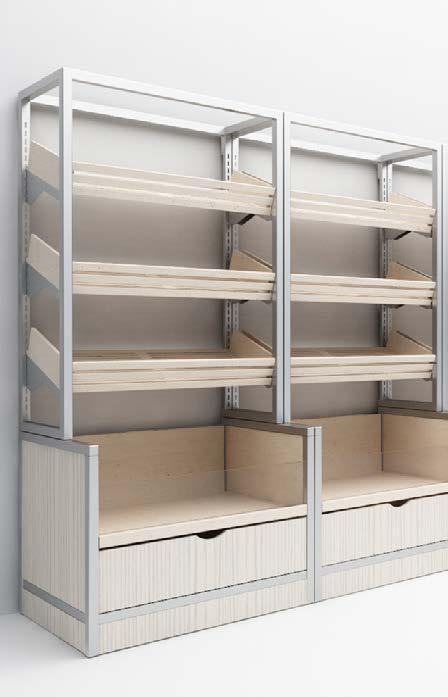 ESPOSITORE MURALE I. espositore per pane confezionato display unit for bakery products Cod. EP13.L.000 ESPOSITORE MURALE II.