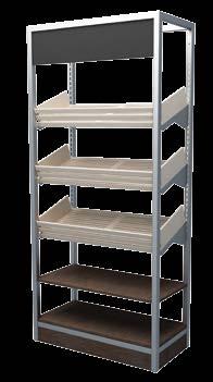 Bakery Stainless steel square - section 40 x 40 mm with no sharp edges Three tilted shelves in natural