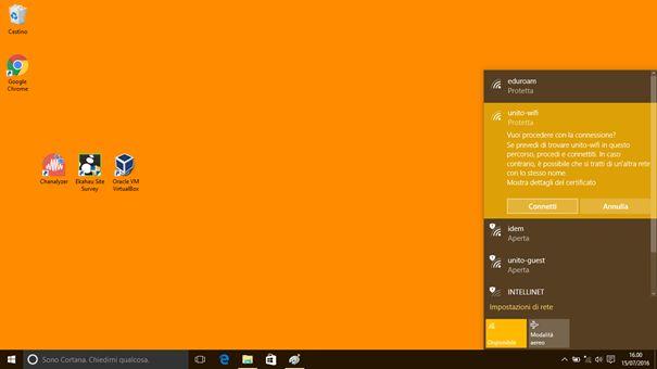 Manuale d utilizzo di UNITO-WIFI v 5.02.00 9 Comparirà un messaggio di avviso. Cliccare su Connetti. 2.3.1.