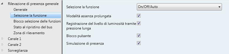 3.2 Abilitazione della funzione - Funzione del tasto Il gruppo di parametri è visibile solo se sotto "Comportamento" è stato parametrizzato un comando locale.