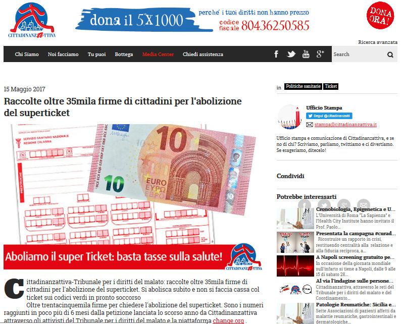 2. Non abroga il Superticket, come invece richiesto da: 35.