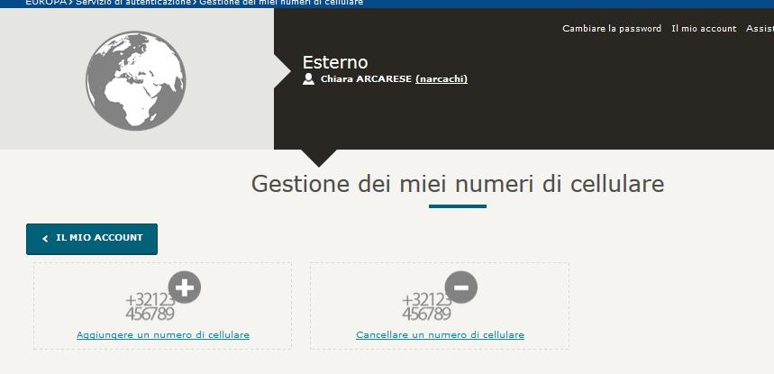 6 Inserite negli appositi campi il codice di tre triplette che ricevete per SMS sul