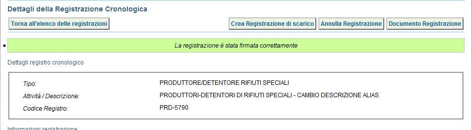 firmata correttamente ; ATTENZIONE: In caso di rifiuti parzialmente accettati, il Produttore provvede ad